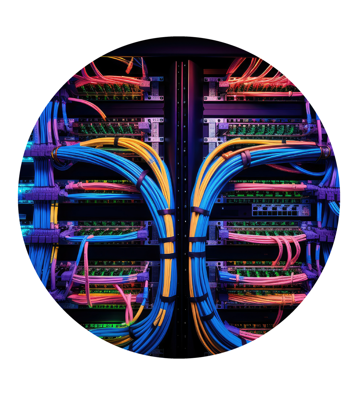 Data center with data cabling